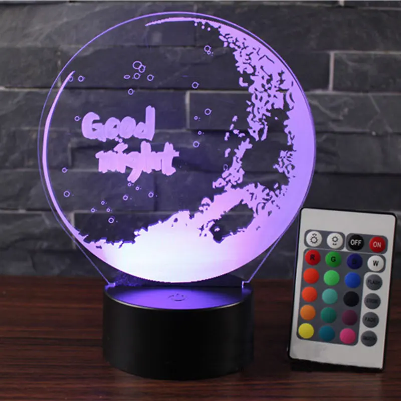 Хорошая Ночная тема 3D лампа светодиодный ночник 7 цветов Изменение сенсорного настроения лампа Рождественский подарок Прямая