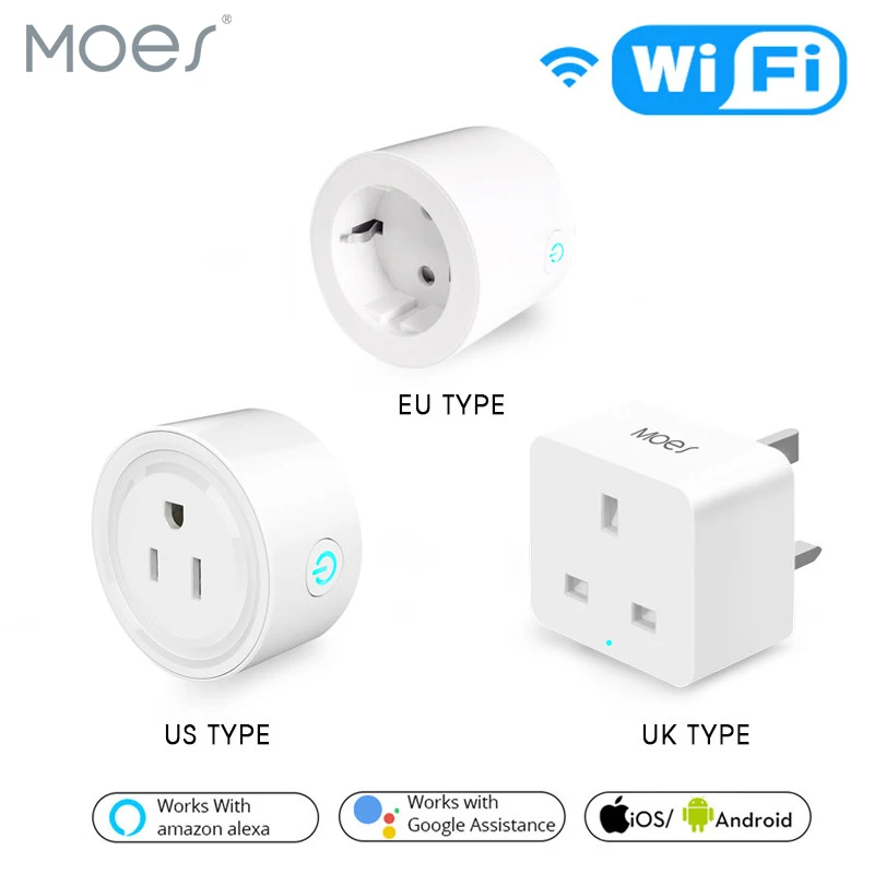 

UK US EU WiFi Smart Socket Power Plug Outlet Remote Control Works with Amazon Alexa Google Home No Hub Required