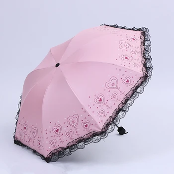 

Kocotree heart-shaped Princess new arched creative folding umbrella sun umbrella lace parasol umbrella rain women guarda chuva