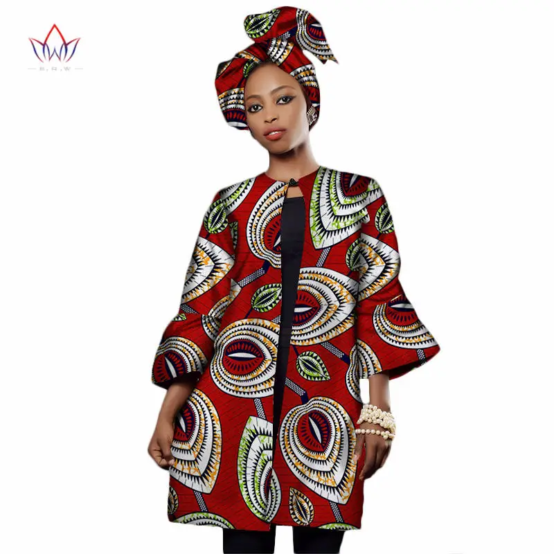 Осенняя модная женская африканская одежда Дашики рукав три четверти пальто для женщин размера плюс африканская одежда XL WY2322