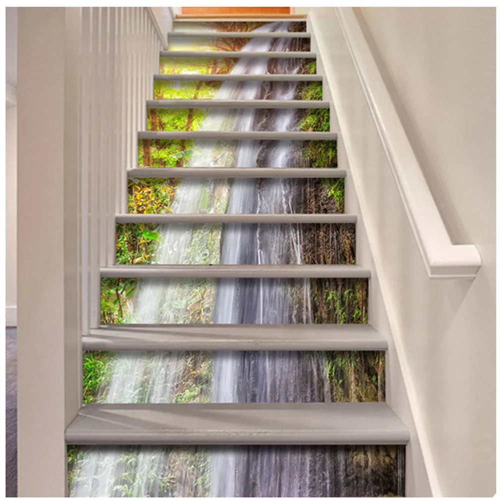 DIY Steps Sticker Waterfall 3D Stair Wall Stickers Art Stair Sticker
