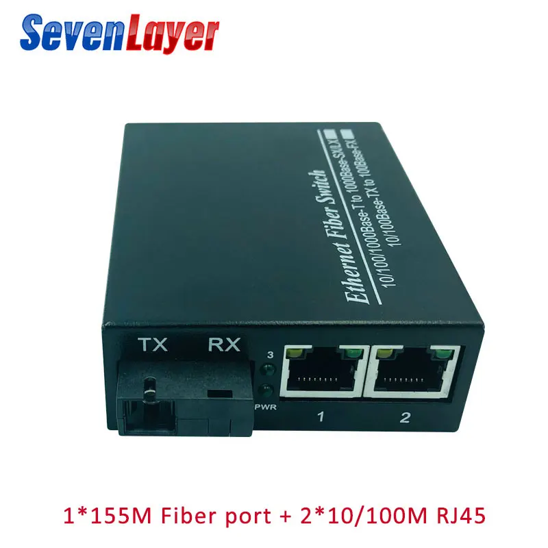 2 RJ45 1 SC Media Converter коммутатор Fast Ethernet 10/100 M Конвертер 20 км волоконно-оптический Ethernet один режим волокно Порты и разъёмы