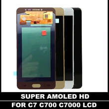 Замена телефона ЖК для samsung Galaxy C7 C7000 SM-C7000 супер AMOLED дисплей кодирующий преобразователь сенсорного экрана в сборе белый/черный/золотой