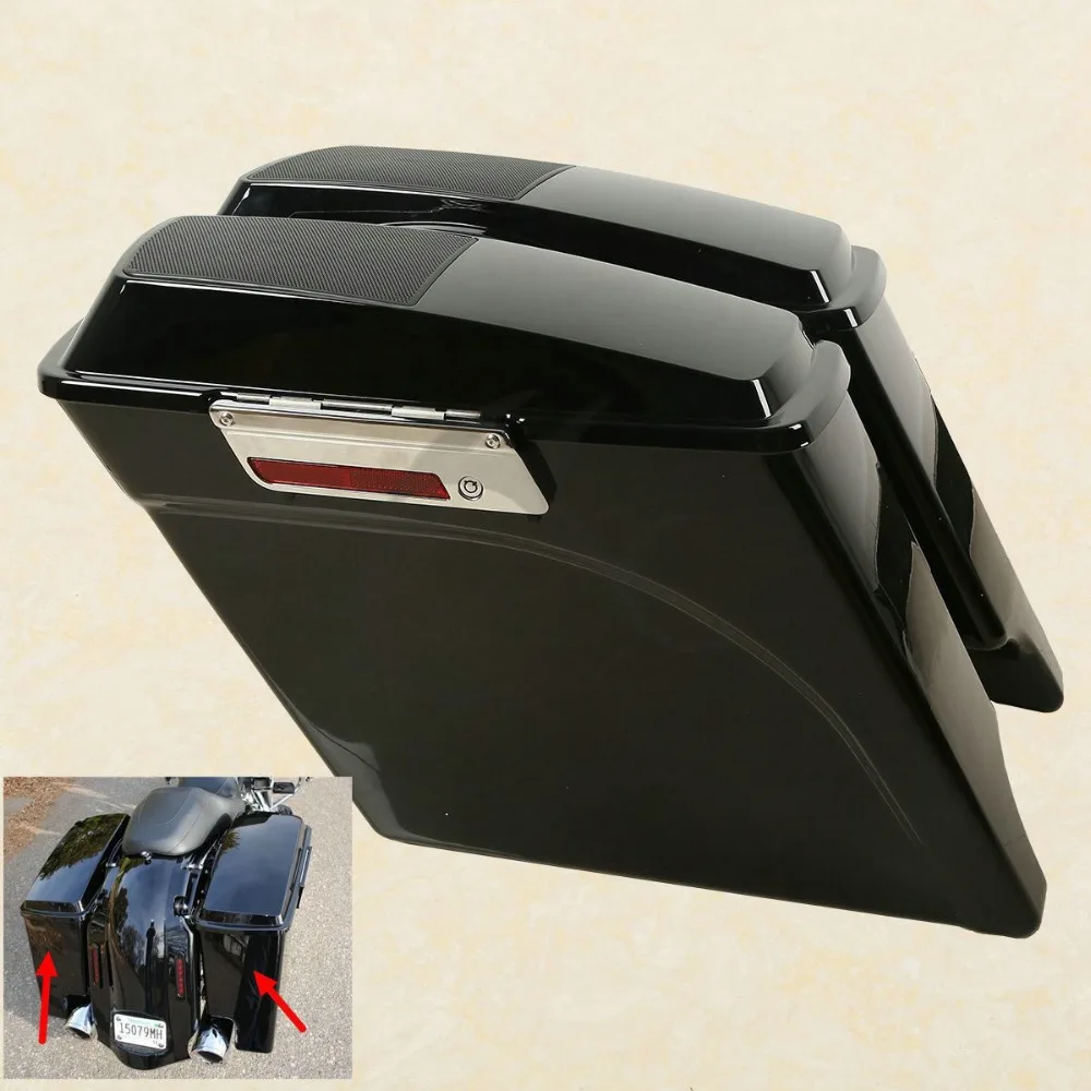 5" Stretched Extended Hard Saddlebags Speaker Lid For Harley Touring Model Motorcycle 93 13 on