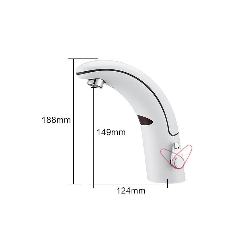 ABS кран для раковины для ванной комнаты, смеситель для раковины, автоматический сенсорный белый кран, автоматический ручной кран, модный