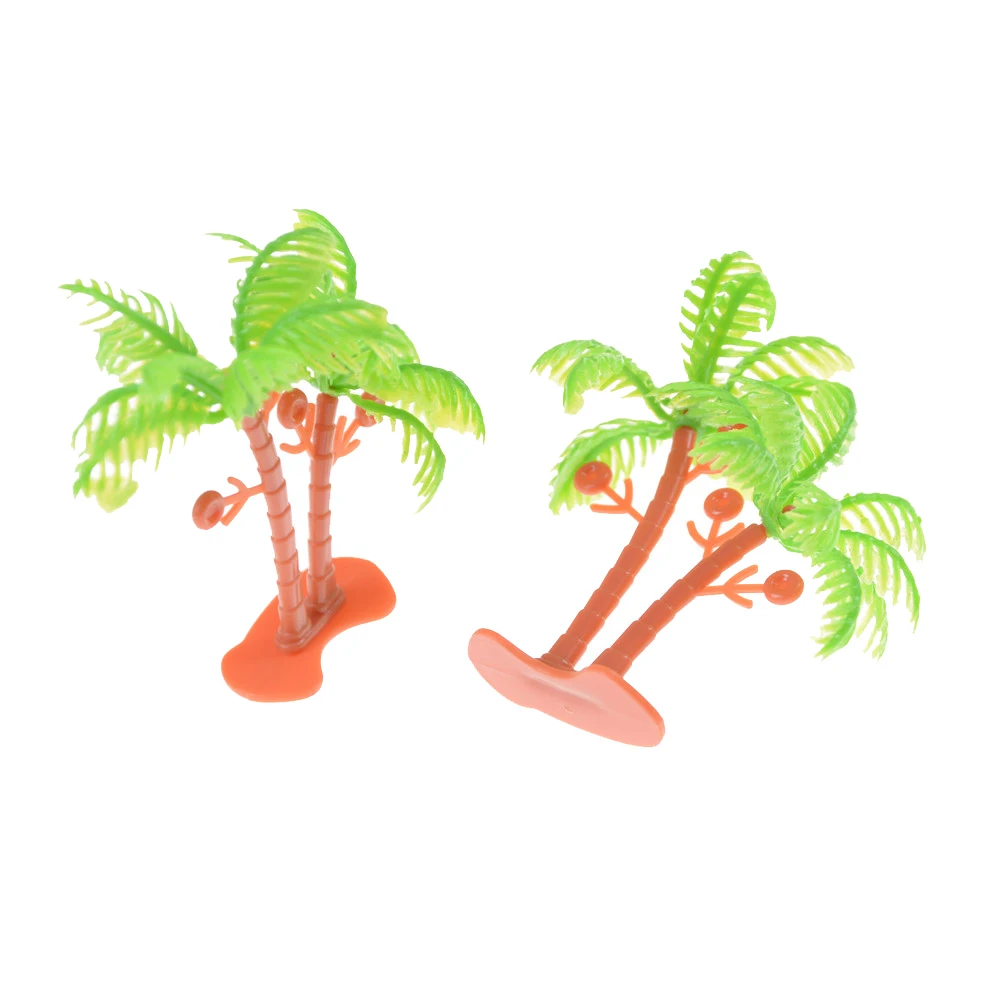 2Pcs Coconut Trees Plants for doll house decoration Nontoxic Artificial