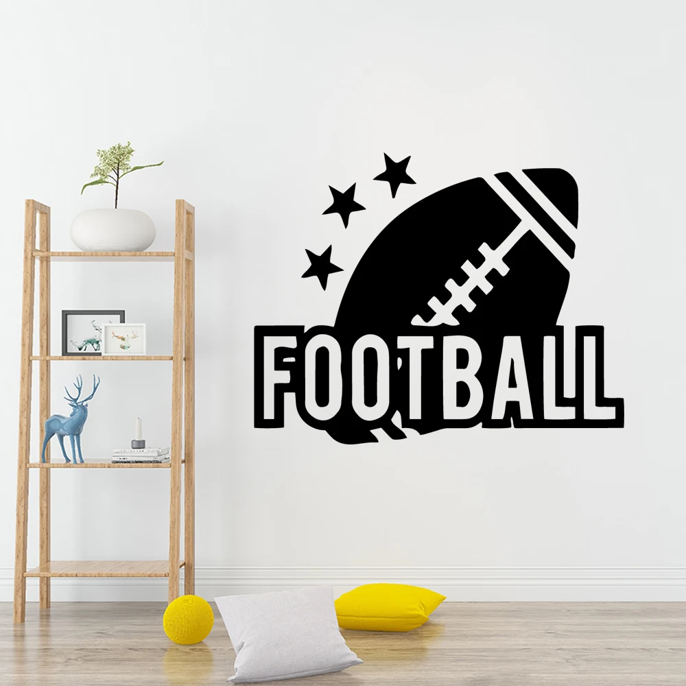 

Hot Sale American Football Removable Art Vinyl Wall Stickers Waterproof Wall Decals Decoration Accessories Murals