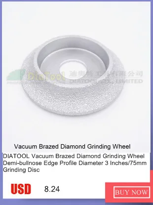 DIATOOL 2pcs Dia75mm Vacuum Brazed Diamond Profile Grinding Wheel For Demi-bullnose(15mm+20mm) Vacuum Brazed Diamond Tools