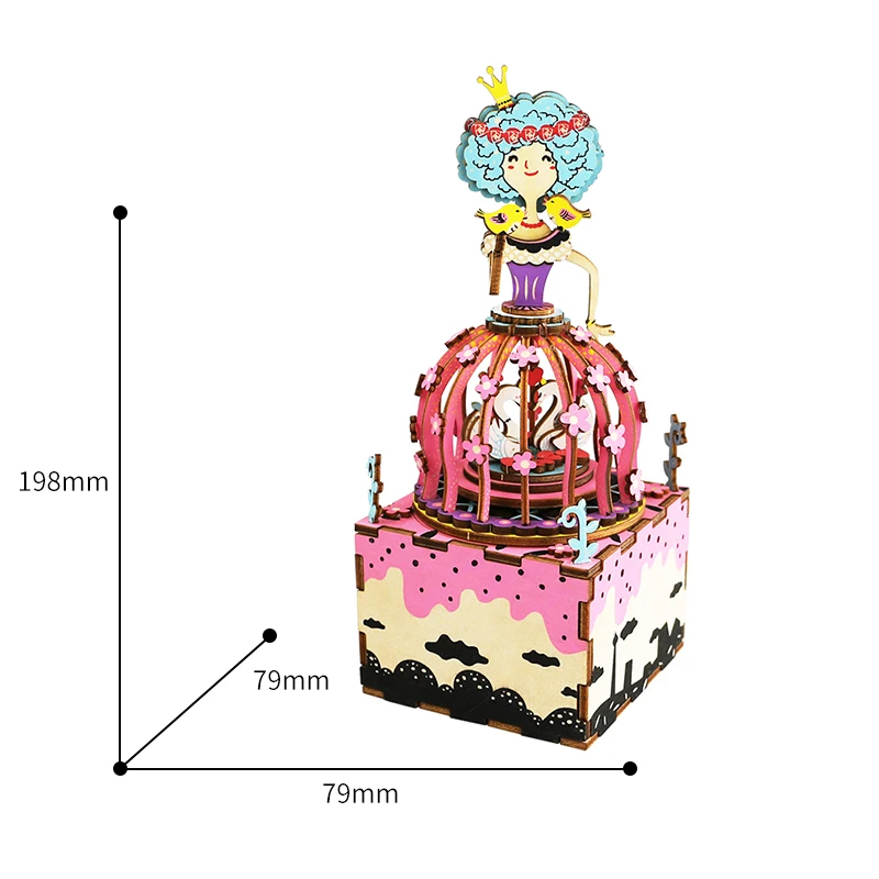 Free-Shipping-Robotime-3D-Puzzle-DIY-Windup-Assembled-Model-Wooden-Car-Interior-Wedding-return-gift-Music