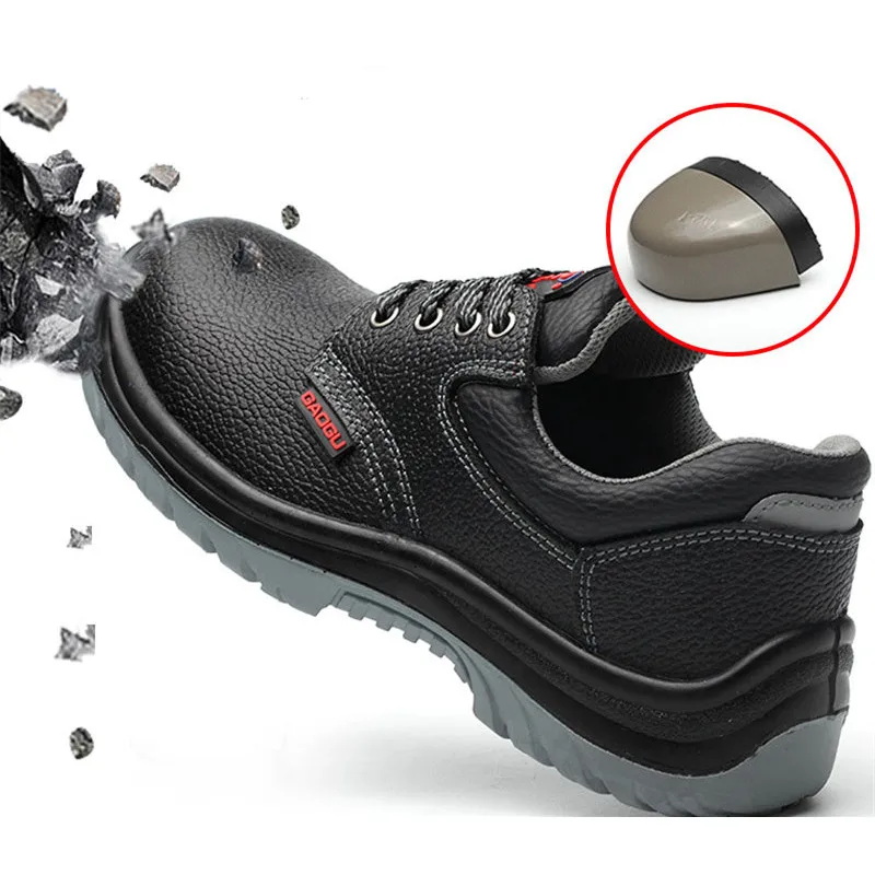 زائد حجم 35-48 للجنسين أحذية أمان الرجال حذاء برقبة للعمل جلدية الصلب اصبع القدم سلامة الأحذية حذاء رجالي الأسود الكاحل حذاء برقبة للعمل PINSV