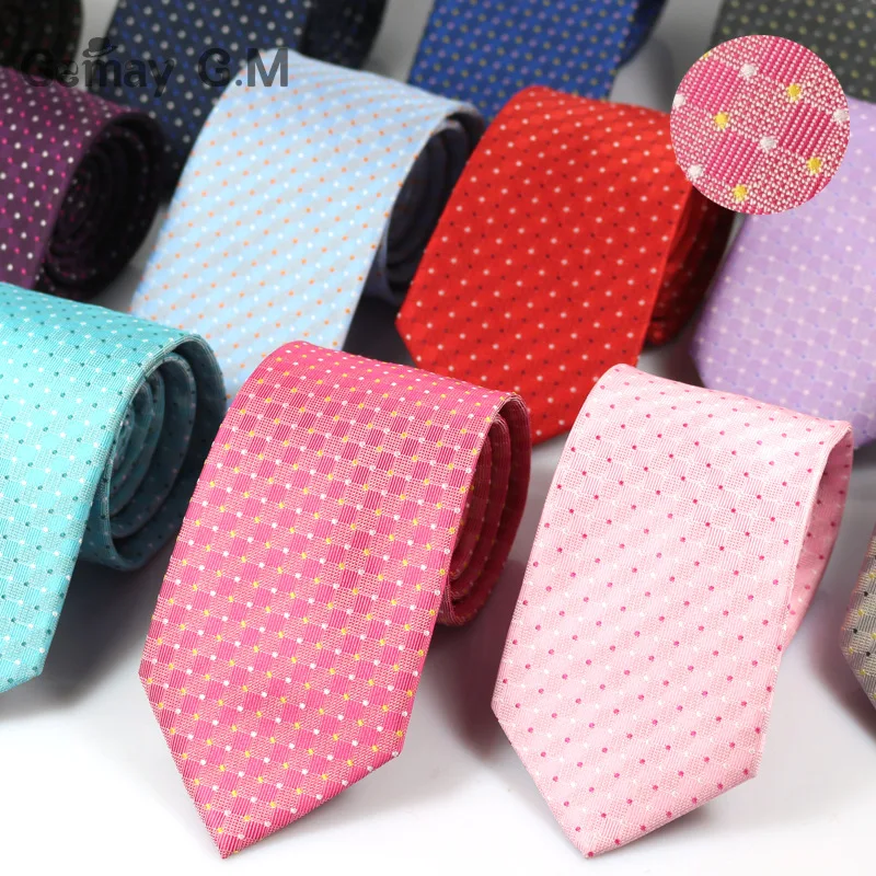 Formal Business Men's Ties Polyester Sknniy Gravatas Neck Ties For Gentlemen Dots Narrow Neckties for Men Neckwear Accessories