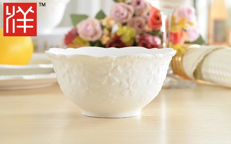 Тисненая кружевная керамическая чаша для риса миска для десерта салатник миска для завтрака 250 мл