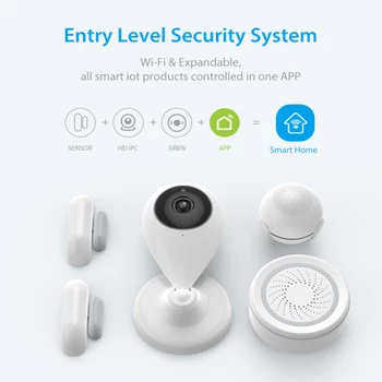 

EU/US/UK Smart Home Video Alarm Kit Concluding 720P Cameras 3 sensors 1 Siren Alarm All Support Wifi Smart Life TUYA Smart APP