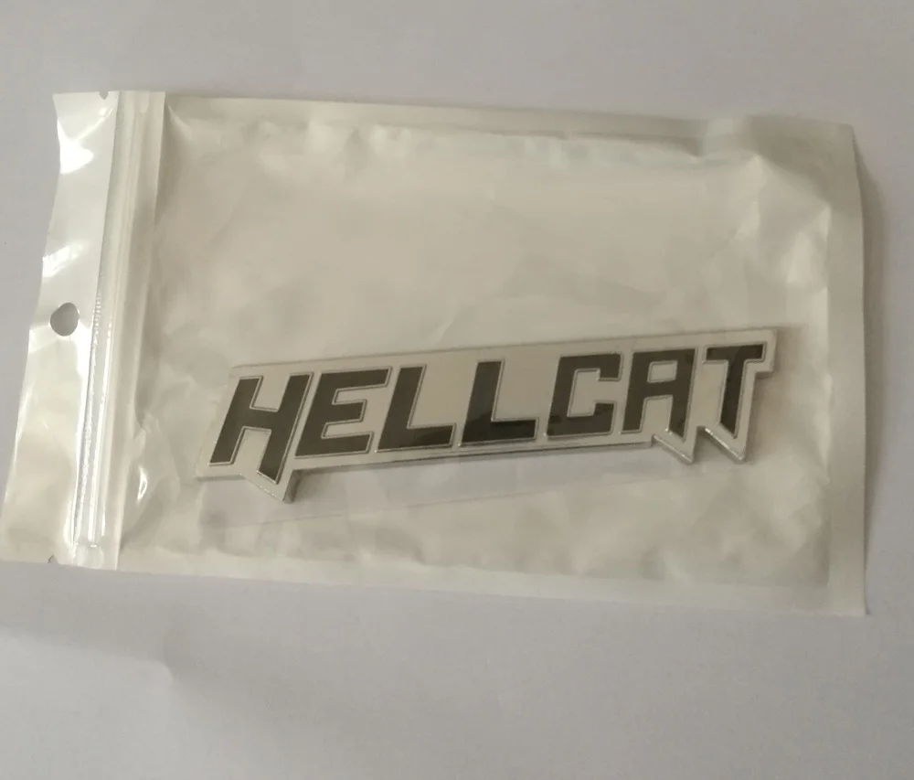 JX-LCLYL Metal HELLCAT Car Side Body Trunk Emblem Badge Sticker Decal For Dodge Silver