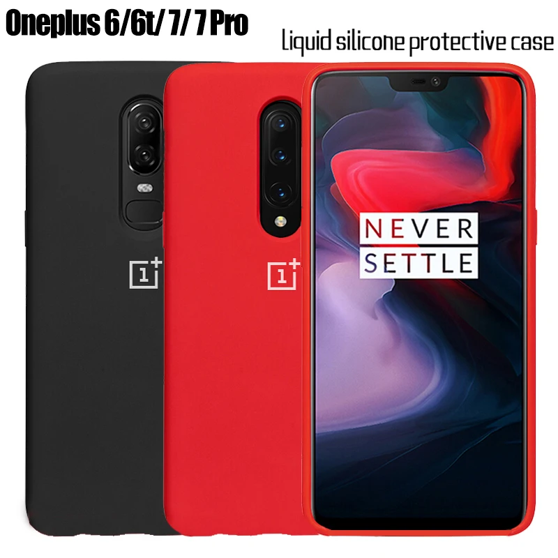 

Oneplus 7 7T Pro official Liquid Silicone TPU Protective Case Oneplus 6 6T Official Silicone Full Protective Phone Cover Case