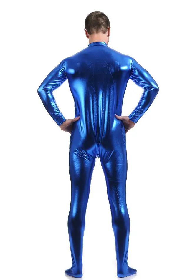 Cosplay&ware Ensnovo Men Latex Suit Black Shiny Metallic Tights Gold Zentai Full Body Unitard Custom Skin Bodysuit Zipper Front -Zentai shop online HTB1pBD1NwHqK1RjSZFEq6AGMXXaL.jpg