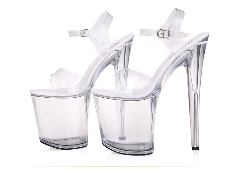 Женская обувь; высококачественные женские модельные туфли с Т-образным ремешком для подиума; пикантная прозрачная обувь с кристаллами; босоножки с круглым открытым носком на высоком каблуке 10 см