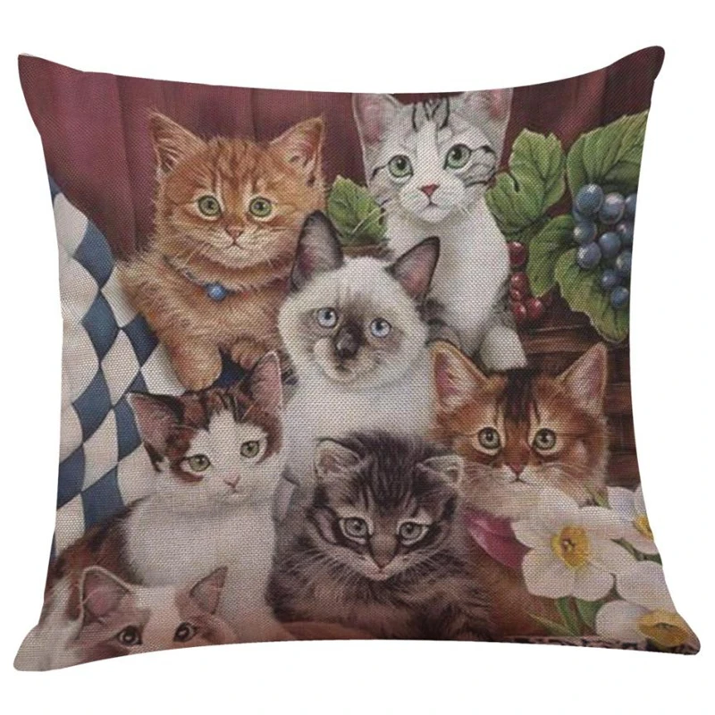 Cute Cat Sofa Bed Home Decoration Festival Pillow Case Cushion Cover21