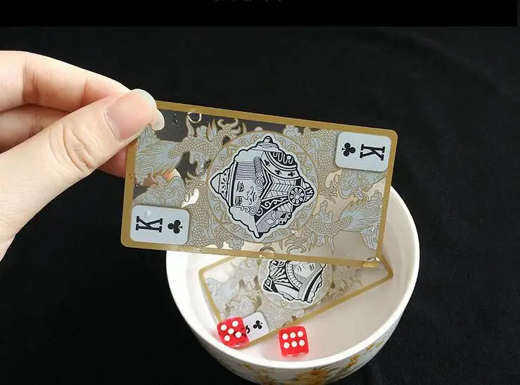 55 шт./компл. прочный водонепроницаемый полупрозрачные ПВХ пластиковый покер набор магические игральные карты колода Дракон Новинка коллекция подарок