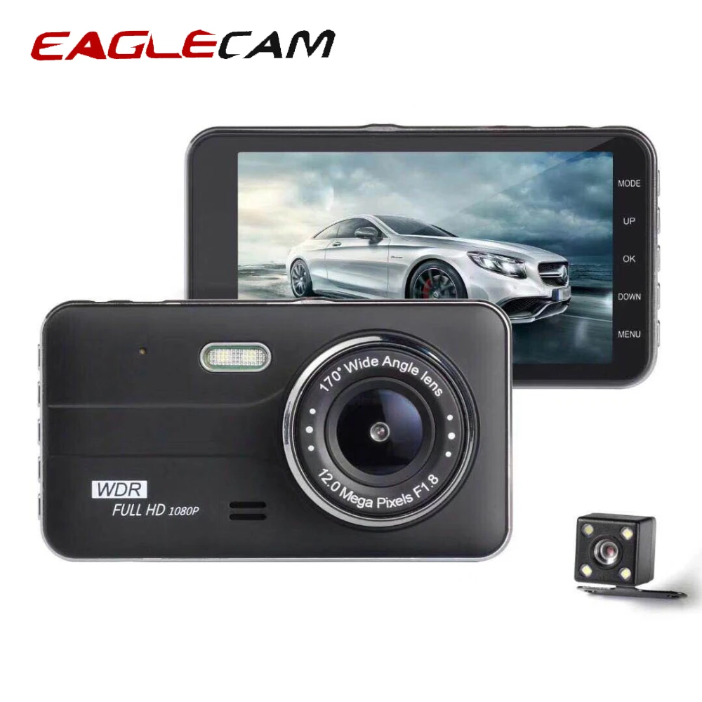 

Car DVR Dual Lens Camera Full HD Dash Cam Vehicle with rear Camera Night Vision Video Driving Recorder G-sensor Parking Monitor