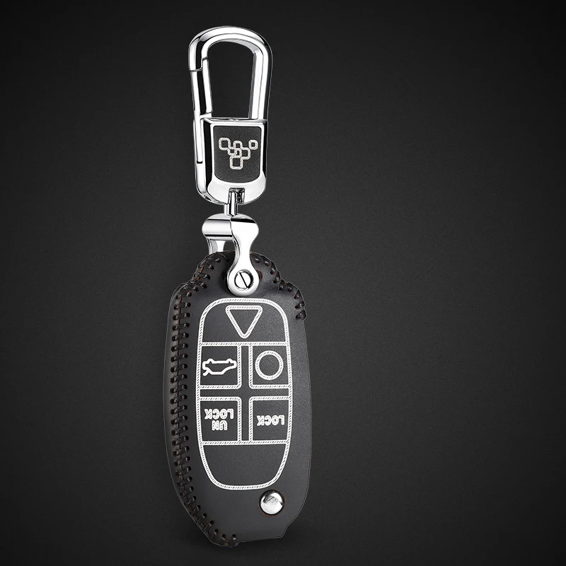 Luckeasy ключ чехол для volvo XC90 2004 2008 2010 2013 xc Класс основа Обложка key holder верхний слой кожи key2s - Название цвета: black