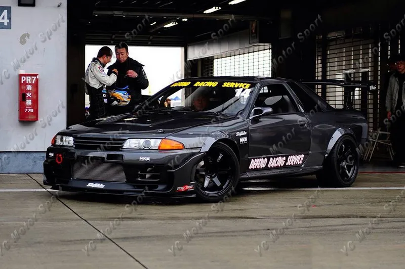1989-1994 Nissan Skyline R32 GTR Front Bumper Garage GD Dedend Style Stingray Canards CF (52)
