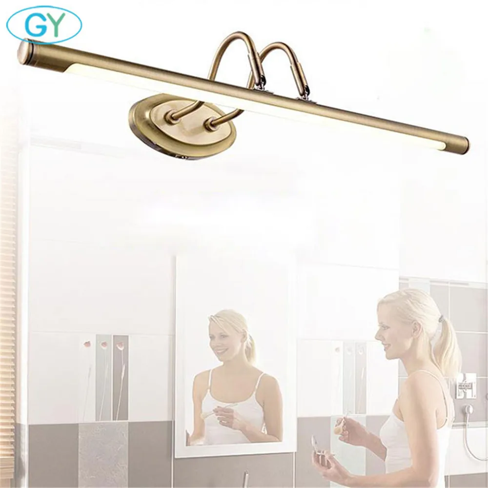 L48cm L62cm 6 W 10 W Античная бронзовая группа ламп светодиодный Передняя лампа для зеркала в ванную комнату шкаф туалетный столик spiegel verlichting luz