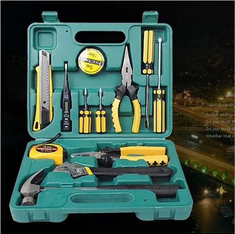 Home Accessories Tools 13 PCS/ SET Combination Tool Boxes Hammer Pliers Screwdriver Wrenches