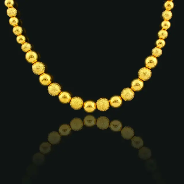2017 new trendy gold beads necklaces for women men gifts gold color