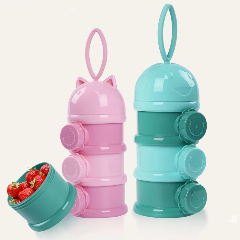  Portable Baby Infant Feeding Milk Powder Food Container Storage Feeding Box for Baby Kids Toddler Three Grid milk storage