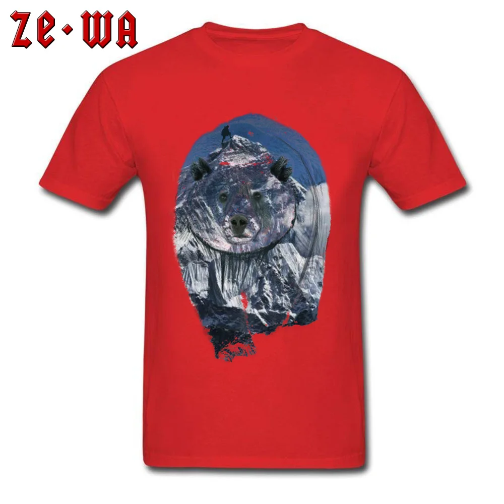 polar bears Men 2018 Hot Sale Street Tees O Neck Summer/Autumn 100% Cotton T-shirts Funny Short Sleeve Tops Tees polar bears red