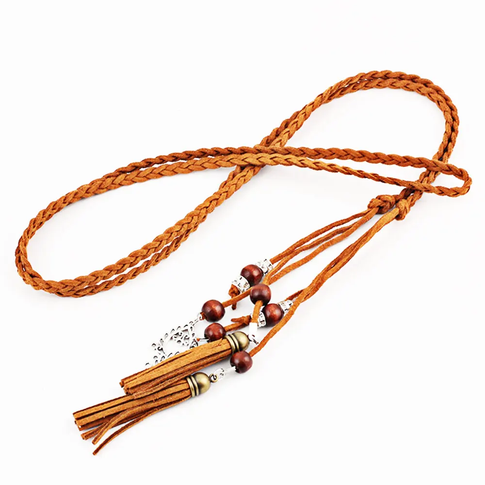 Fashion Belts Casual Tassels Waist Belt Women Dress Belts Waist Convenient Woven Tassel Belt