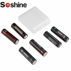 Soshine4pcs 14500 700 мАч перезаряжаемые LiFePO4 батарея и 2 Разъемы для Soshine литий-ионные аккумуляторы Professional