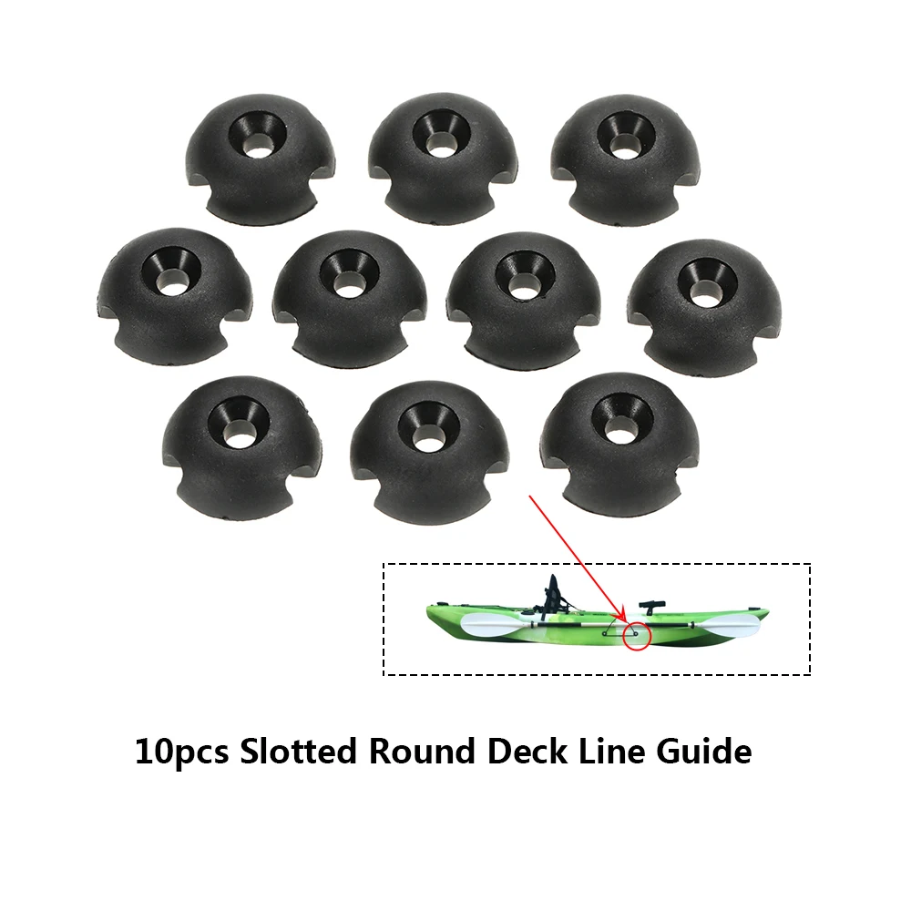 

10pcs Kayak Deck Line Guide For Boat Canoe Kayak Plastic Black Deck Line Guide Slotted Round Deck Line Guide Kayak Accessories