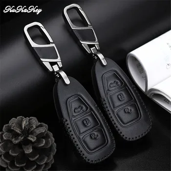 

Black Color Leather Car Key Cover with Keychain For Ford Fiesta Focus 2 Kuga Eco Sport Mondeo 4 Car Interior Accessories