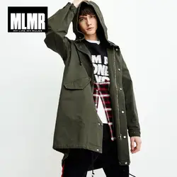 MLMR Мужская Осень Письмо печати Средний стиль пальто с капюшоном M | 218309504