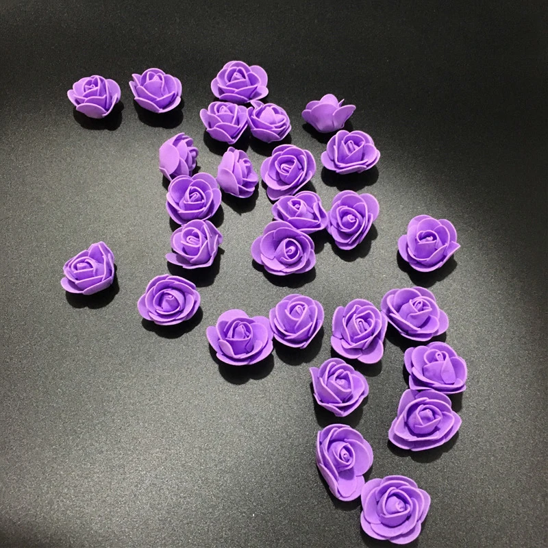 JAROWN Simulation 3.5cm PE Rose Foam Flower Head DIY Bear Accessories Wedding Candy Gift Box Garland Decoration Fake Flowers (7)