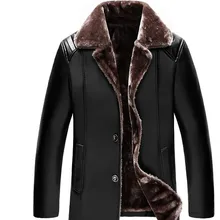 Новинка, меховая мужская кожаная куртка, пальто, теплая зимняя кожаная куртка, мотоциклетная куртка, внутренняя подкладка, Смешанная кожа