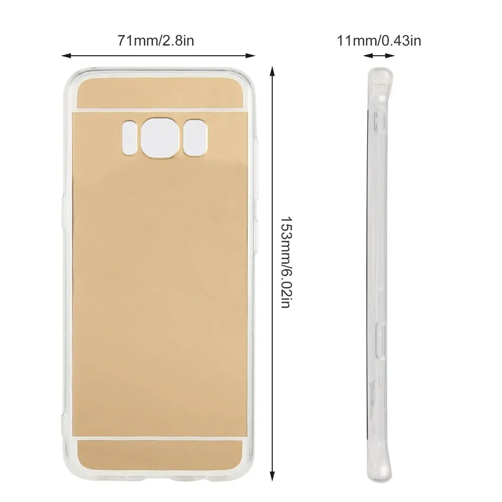 

8 Pcs Ultra-thin Soft Silicone TPU Back Make-up Mirror Protective Phone Case for Apple S8 Smartphone Cover