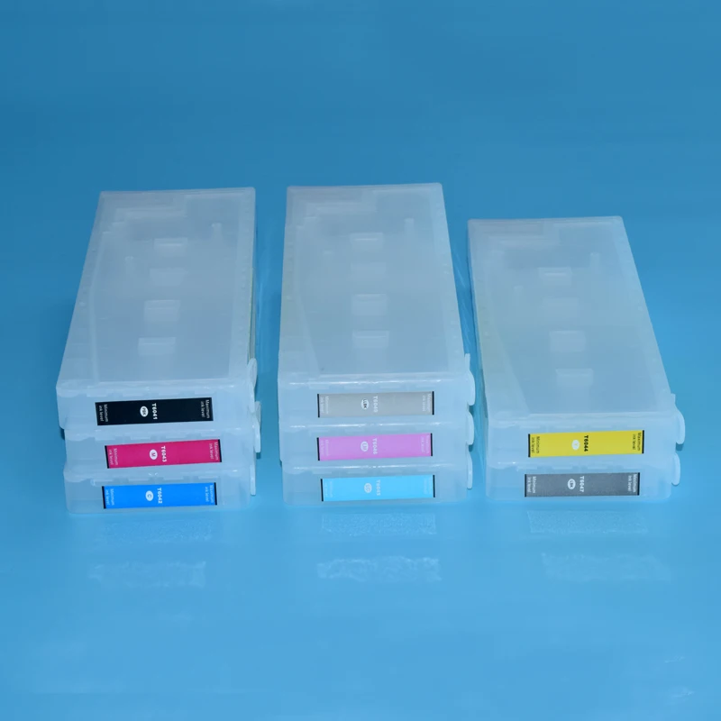 Cartuchos de Tinta Recarregáveis com Chips Reajustável e Resetter Adequado para Impressoras Epson Stylus Pro 7880 9880 Cores 350ml - Imagem 3
