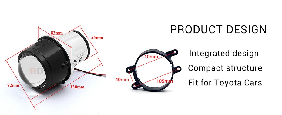ROYALIN противотуманный светильник, объектив, полностью металлический для Toyota Corolla RAV4 Camry Yaris Lexus 2,5 линзы проектора bi xenon, водонепроницаемые лампы H8 H11