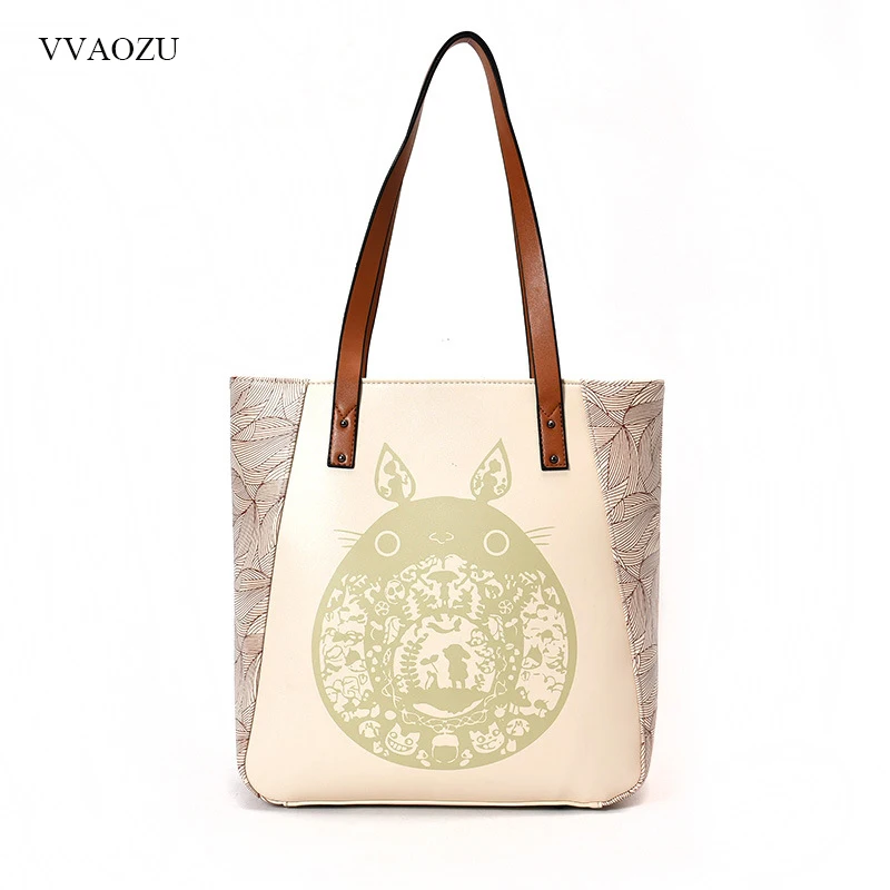 

Anime Totoro Women Handbag Cute Girl Tote Hand Bag Cartoon Printing Lady Shoulder Bags Large Capacity Leisure Crossbody Bag