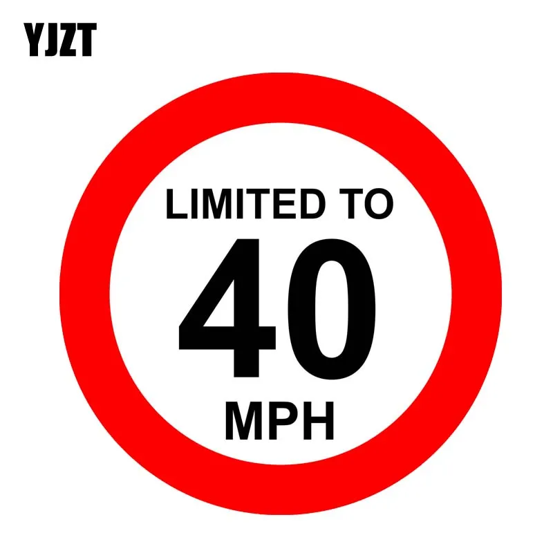 

YJZT 15CM*15CM Creative Warning Limited To 40 MPH Reflective Car Sticker Decal PVC 12-0843