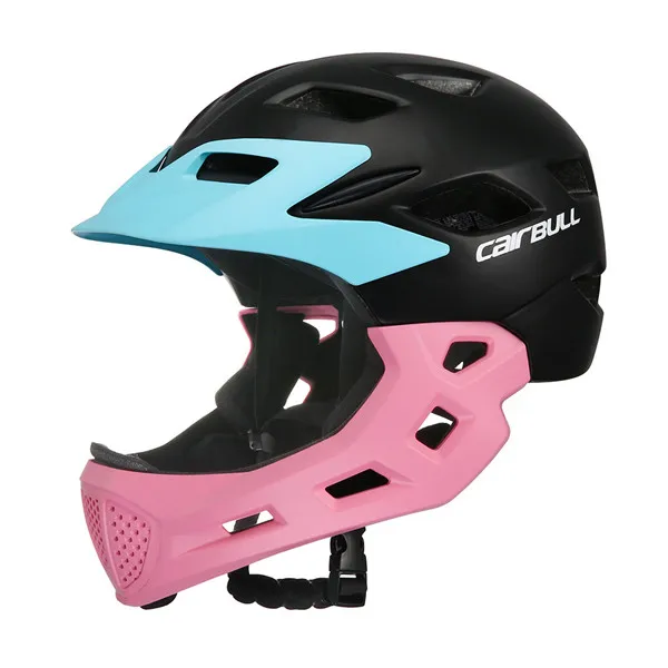 Трейл детский тренировочный велосипедный шлем Полнолицевой вездеход MTB Велоспорт Детский велосипедный спортивный защитный шлем внедорожный горный велосипед - Цвет: multi