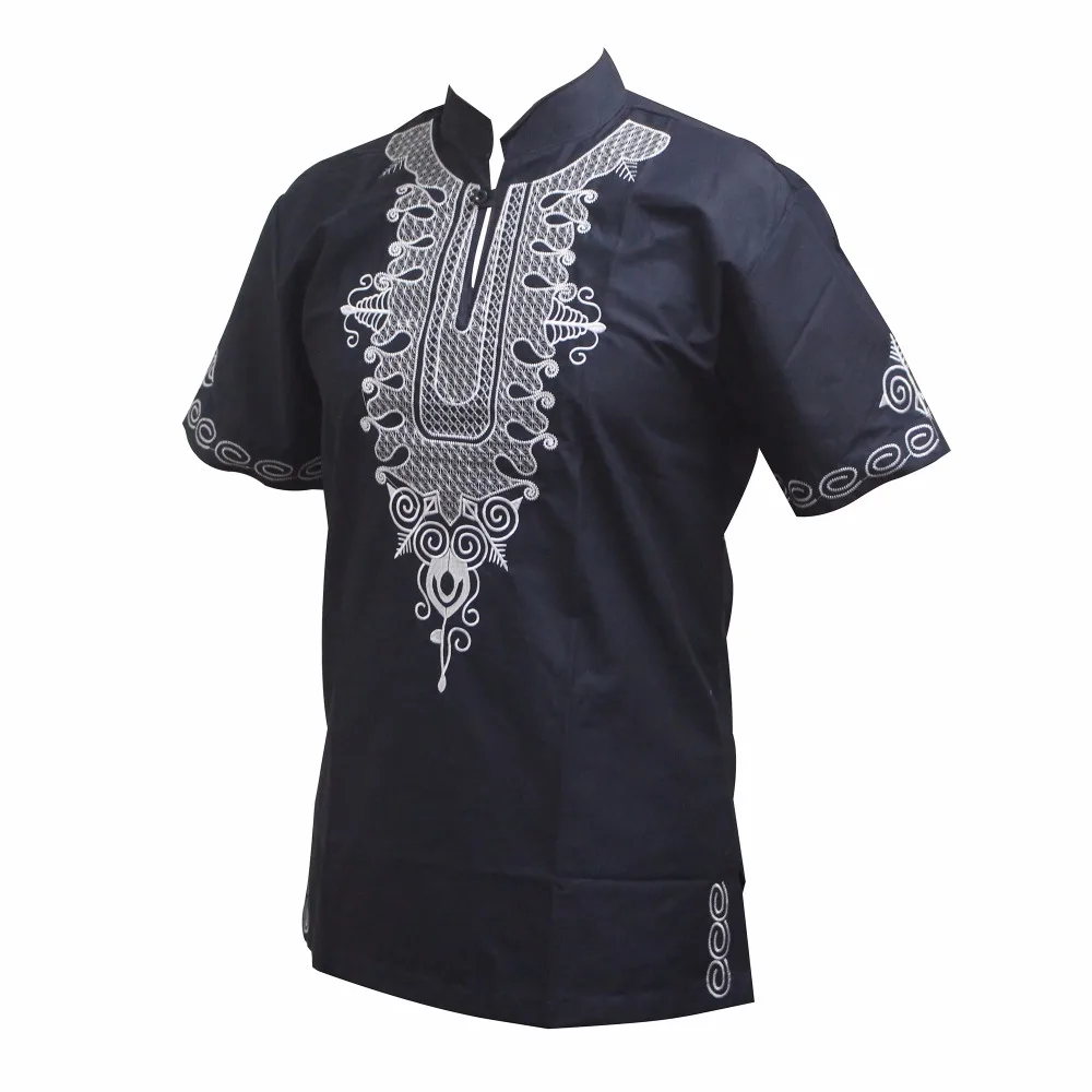 Мужская рубашка Dashikiage, африканская хиппи, винтажный Топ, высокая блуза в этническом стиле, Дашики, вышитый нигерийский туземной анкарский Топ