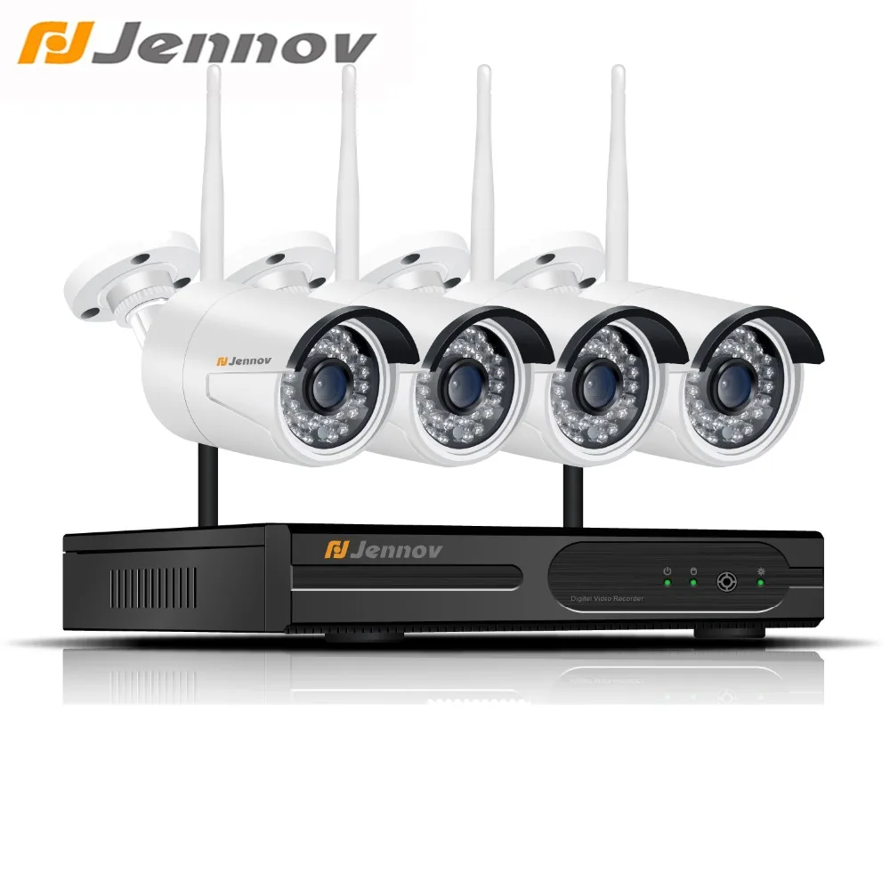 

Jennov HD 2MP 4CH Wifi Security Camera System Wireless 1080P NVR Set Waterproof P2P CCTV System Vedio Surveillance Kit
