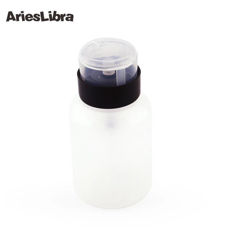 

AriesLibra 40pcs Nail Polish Remover Bottle Lockable Plastic Cap Liquid Nail Pump Bottle Alcohol Press Pumping Dispenser