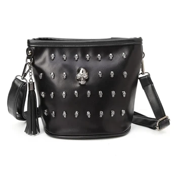 

Women Skull Punk Bag Fashion Goth Tassel Messenger Crossbody Handbag