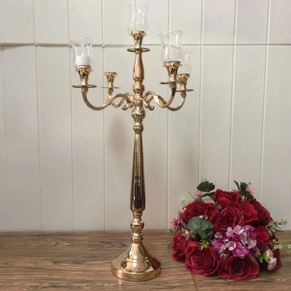 8PCS/lot free shipment gold candle holder for wedding and event