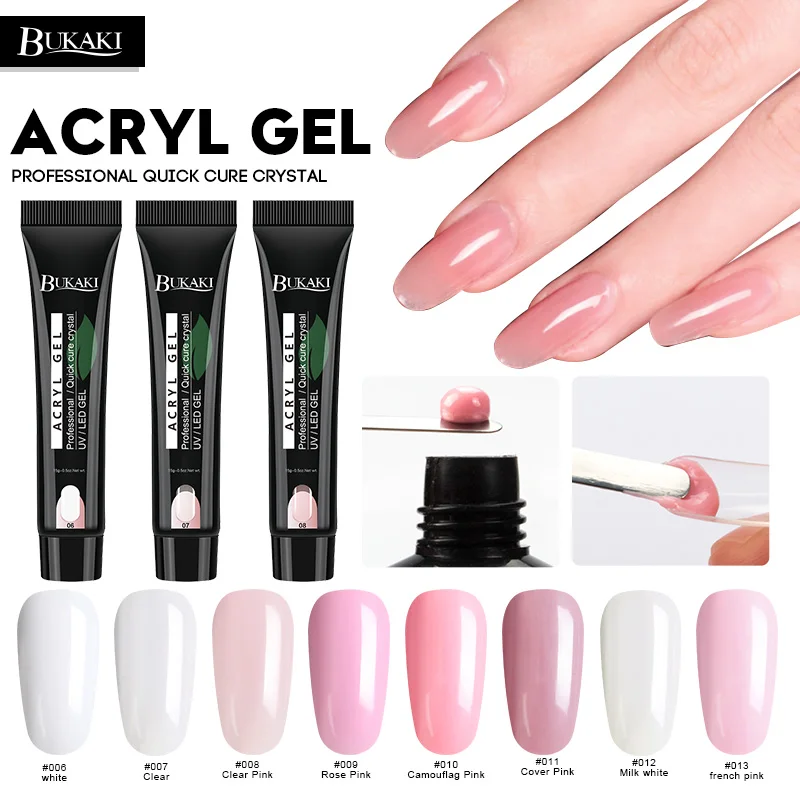 BUKAKI 8 расцветок ногтем расширение Обнаженная французский Цвет камуфляж желе